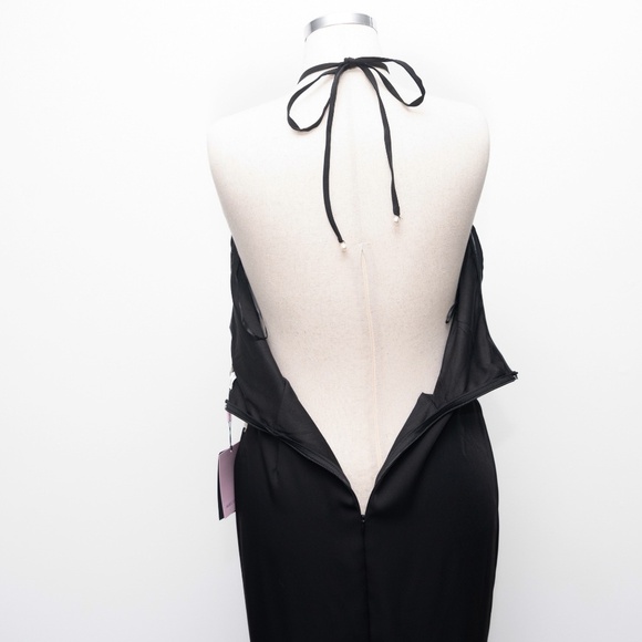 Avec Les Filles - Floral Applique Cutout Halter Midi Dress - Picture 7 of 13